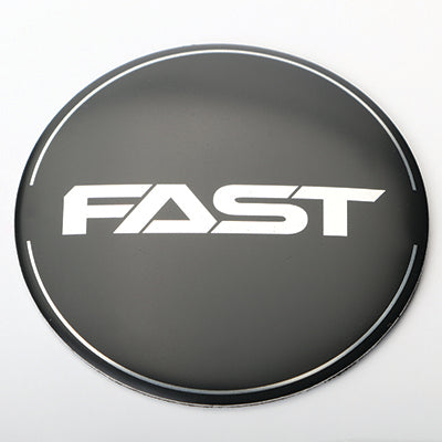 Black Emblem With Brushed Aluminum (FAST) Stroke Logo - Dome