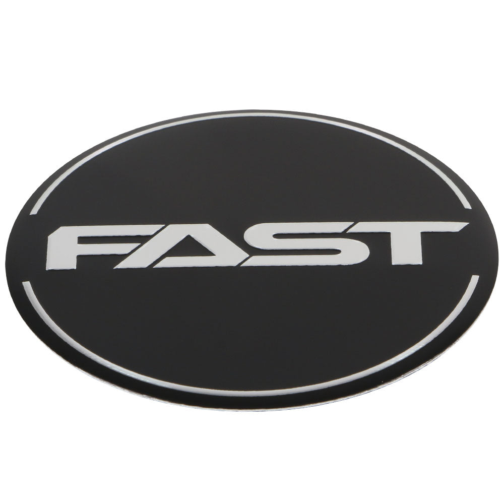 Black Emblem With Brushed Aluminum (FAST) Stroke Logo - Flat