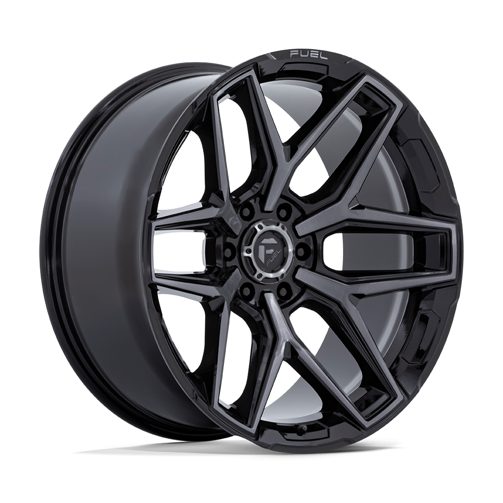 Fuel 1PC Flux 17x9 6x135 -12 87.1 Gloss Black Brushed Face With Gray Tint