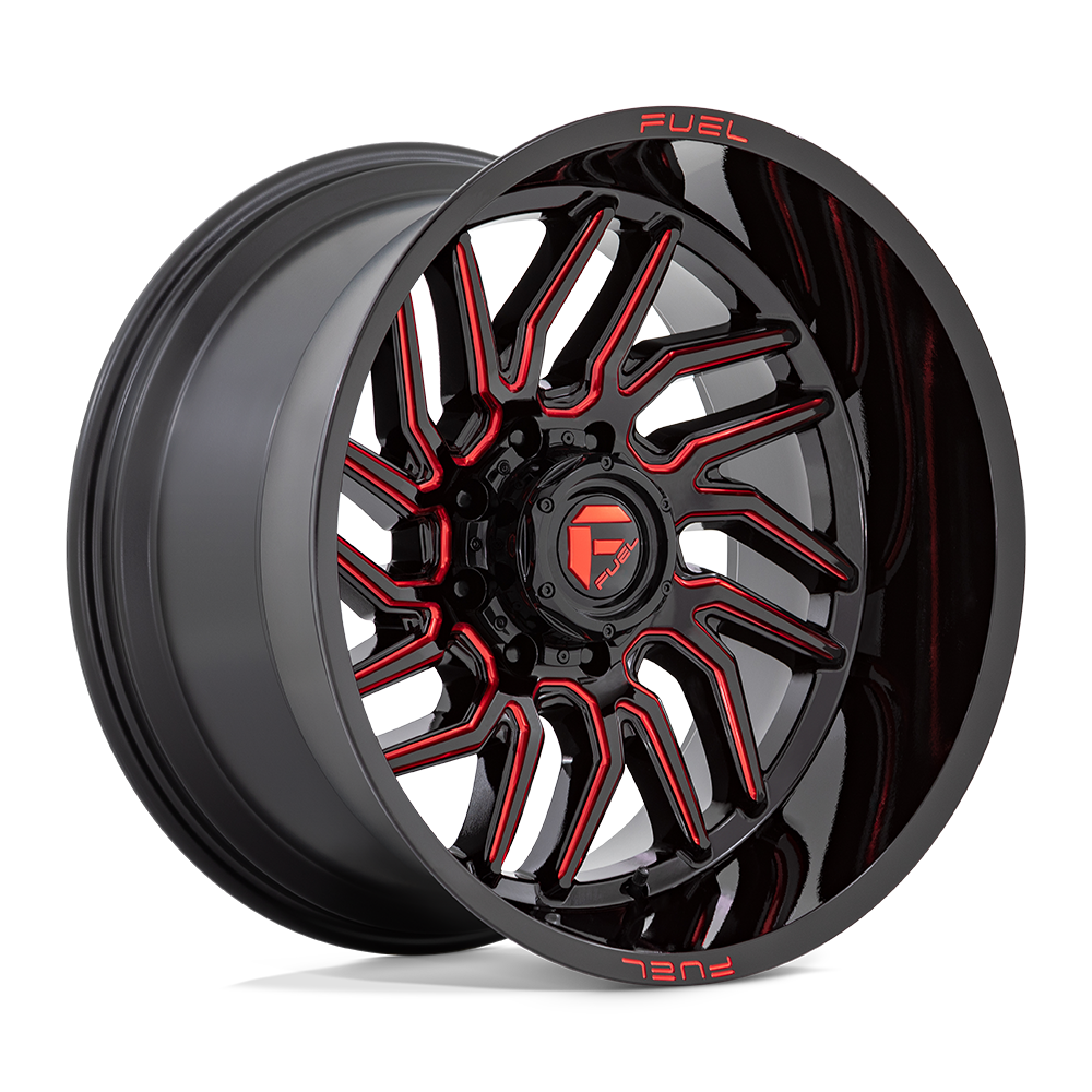 Fuel Off-Road D808 Hurricane 24x12 5x127 -44 71.5 Gloss Black Milled Red Tint