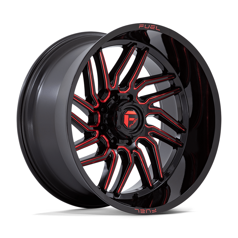 Fuel Off-Road D808 Hurricane 24x12 8x170 -44 125.1 Gloss Black Milled Red Tint