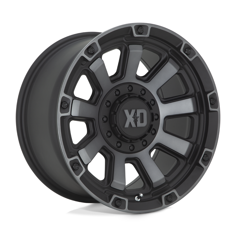 XD WHEELS XD852 GAUNTLET 20X10 8X180 -18 124.2 SATIN BLACK WITH GRAY TINT