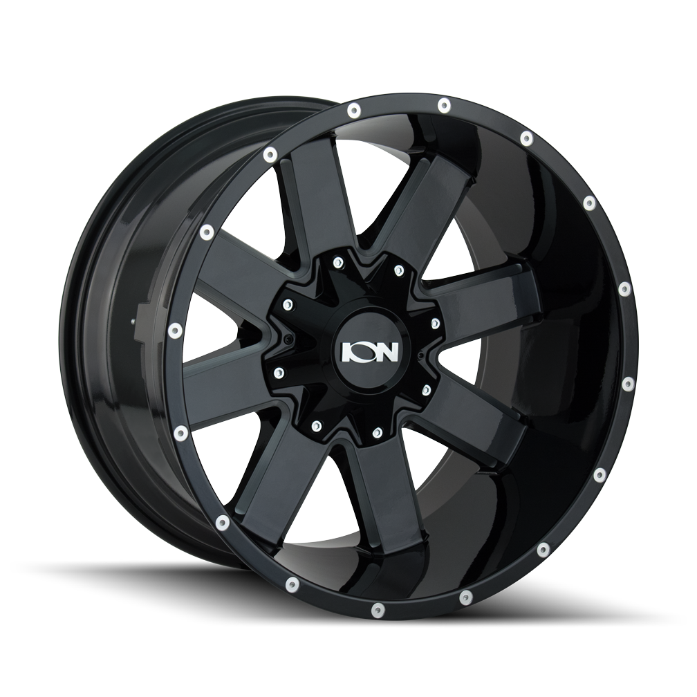 ION TYPE 141 20x9 8x165.1 8x170 18 130.8 GLOSS BLACK/MILLED SPOKES - TheWheelShop.ca