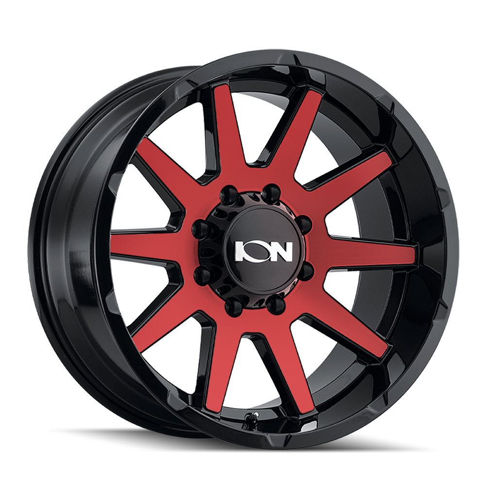 ION TYPE 143 20x10 8x165.1  -19 125.2 GLOSS BLACK/RED MACHINED - TheWheelShop.ca