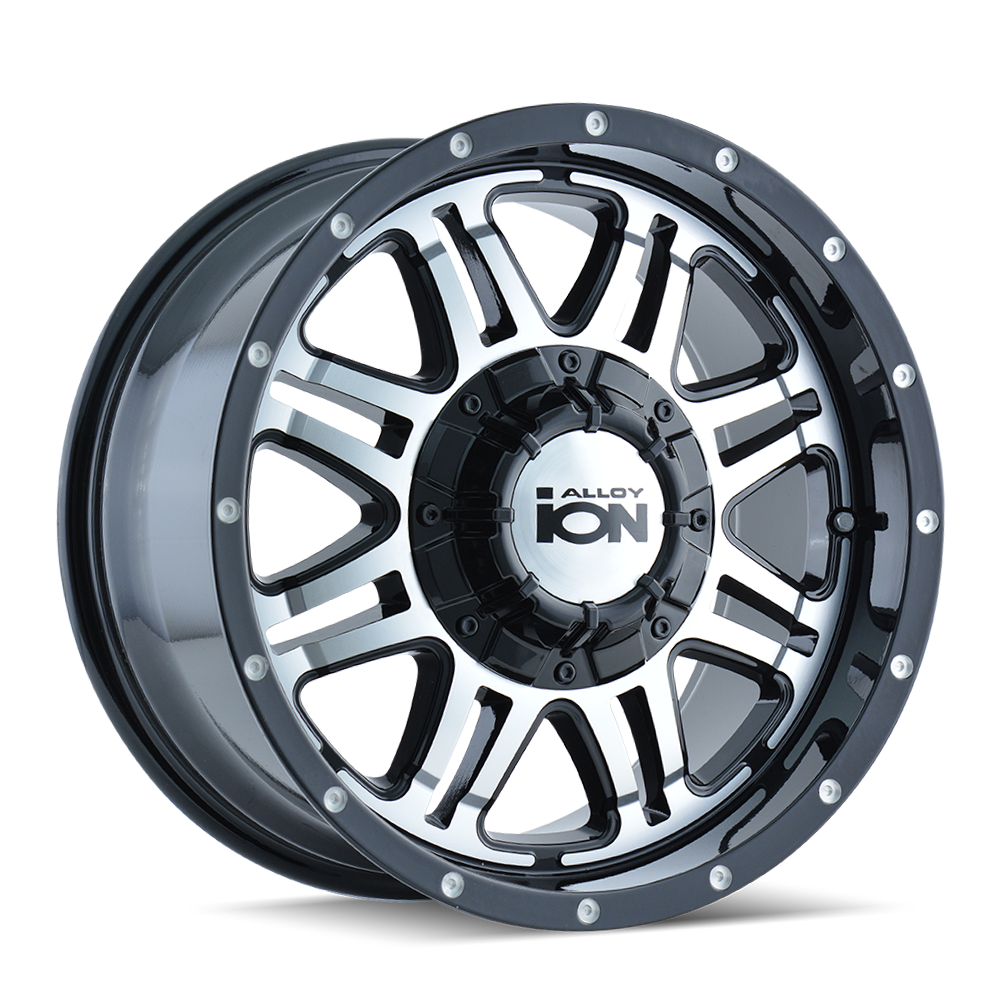 ION TYPE 186 17x8 5x127 5x139.7 10 87 BLACK/MACHINED FACE - TheWheelShop.ca