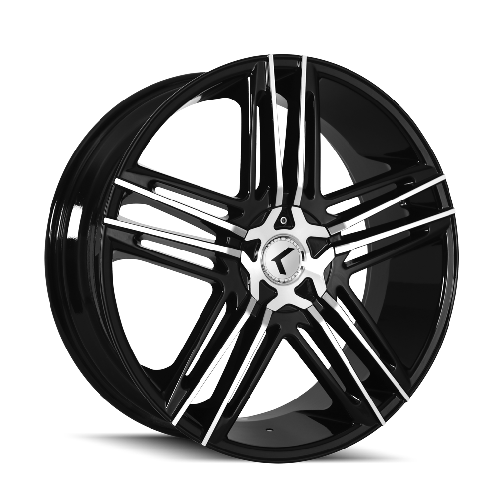 KRAZE HELLA KR157 22x8.5 5x108 5x114.3 40 73 BLACK/MACHINED - TheWheelShop.ca