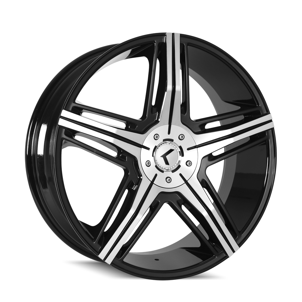 KRAZE HYPE KR158 20x8.5 5x112 5x114.3 40 73 BLACK/MACHINED - TheWheelShop.ca