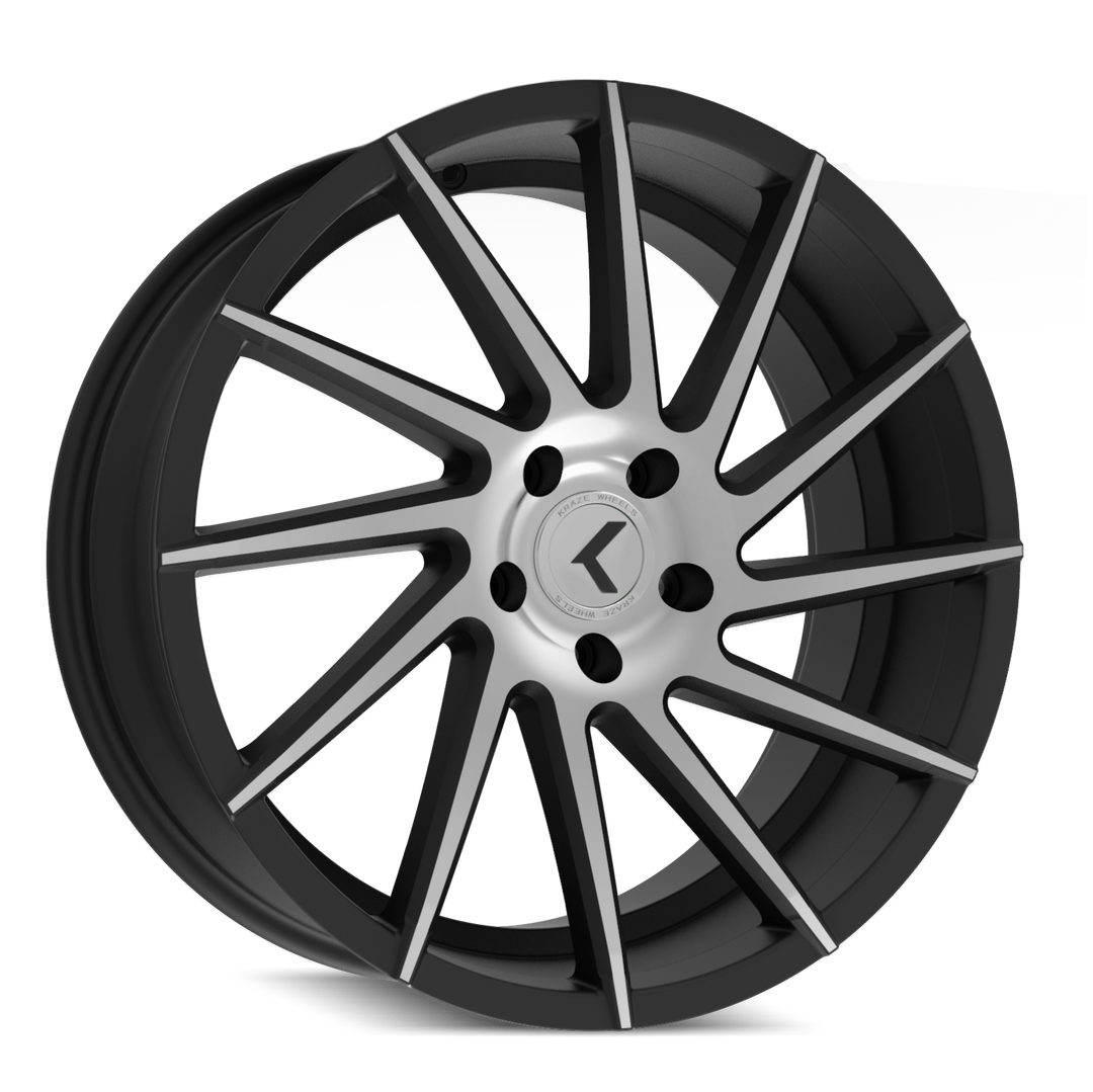 KRAZE SPINNER KR181 18x8 5x114.3  40 74.1 BLACK/MACHINED - TheWheelShop.ca