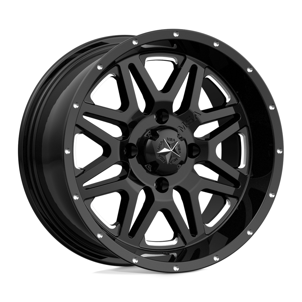 MSA Offroad Wheels M26 Vibe 14x7 4x110 0 86 Milled Gloss Black