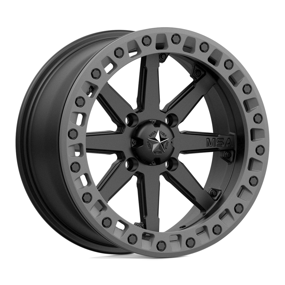 MSA Offroad Wheels M31 LOK2 Beadlock 16x7 4x137 0 112.1 Satin Black Matte Gray Ring