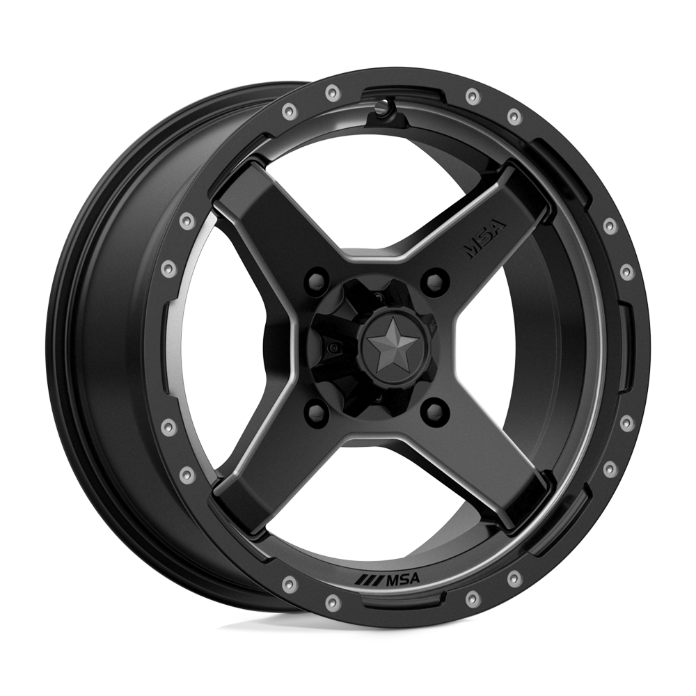 MSA Offroad Wheels M39 Cross 15x7 4x156 10 132 Satin Black Titanium Tint