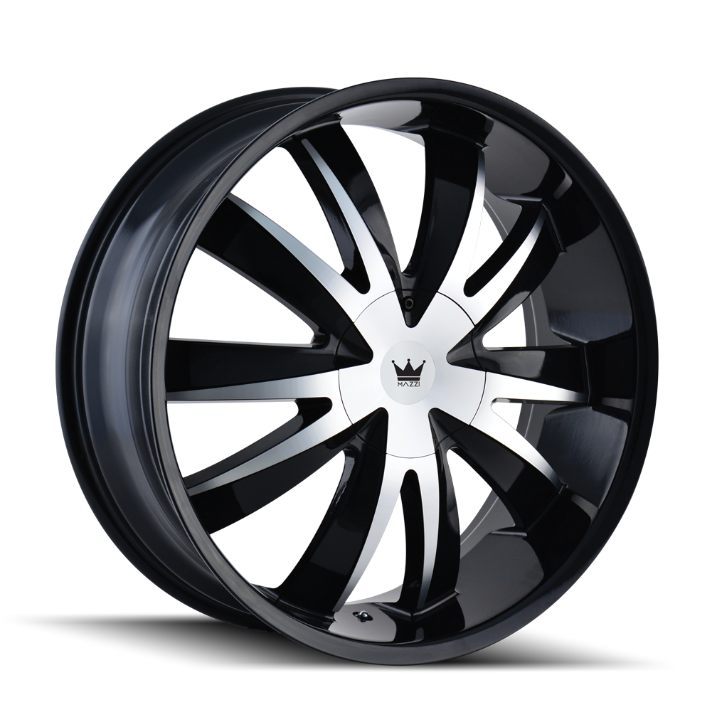 MAZZI EDGE 337 22x8.5 5x108 5x114.3 35 72.56 GLOSS BLACK/MACHINED FACE - TheWheelShop.ca