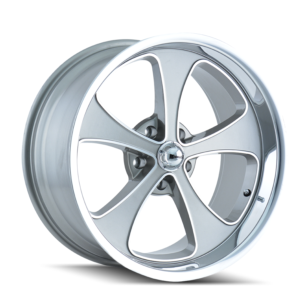 RIDLER 645 20x10 5x114.3  0 83.82 GREY/MACHINED FACE/POLISHED LIP - TheWheelShop.ca