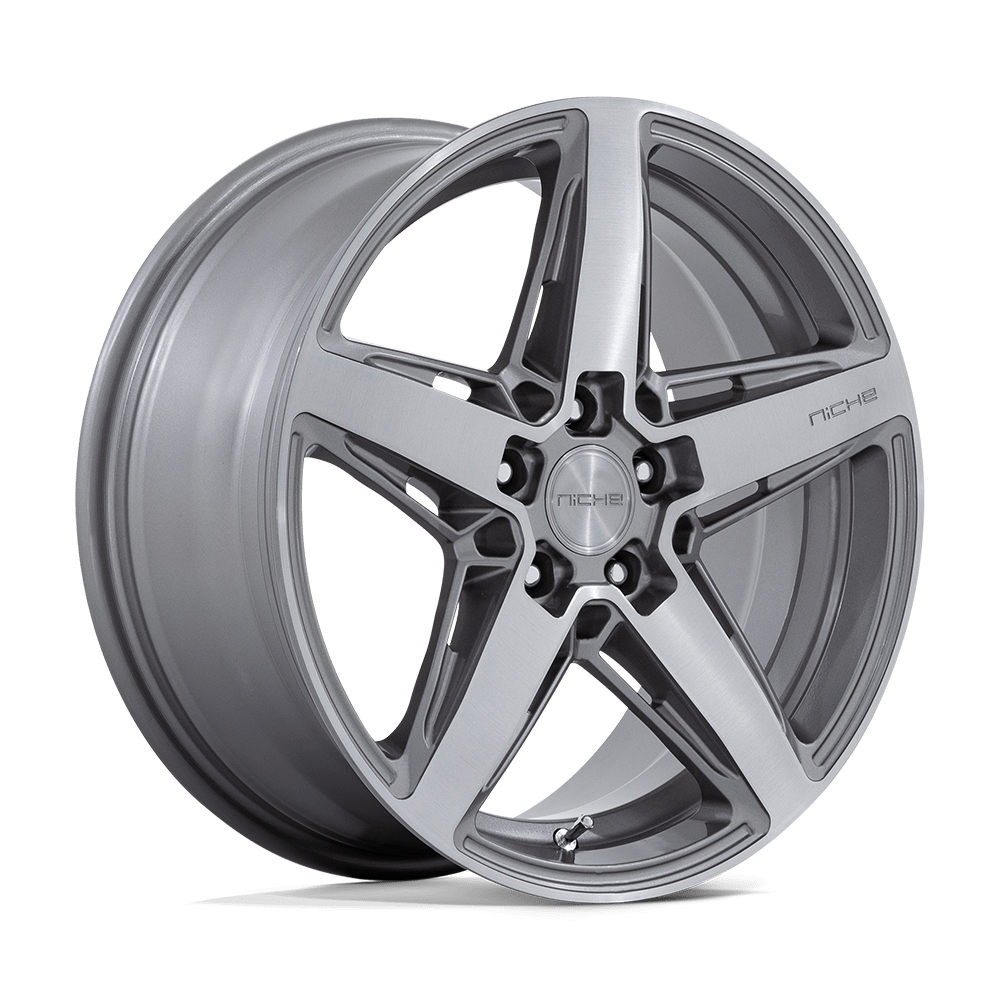 Niche 1PC M270 Teramo 18x8 5x114.3 40 72.56 Anthracite Brushed Face Tint Clear