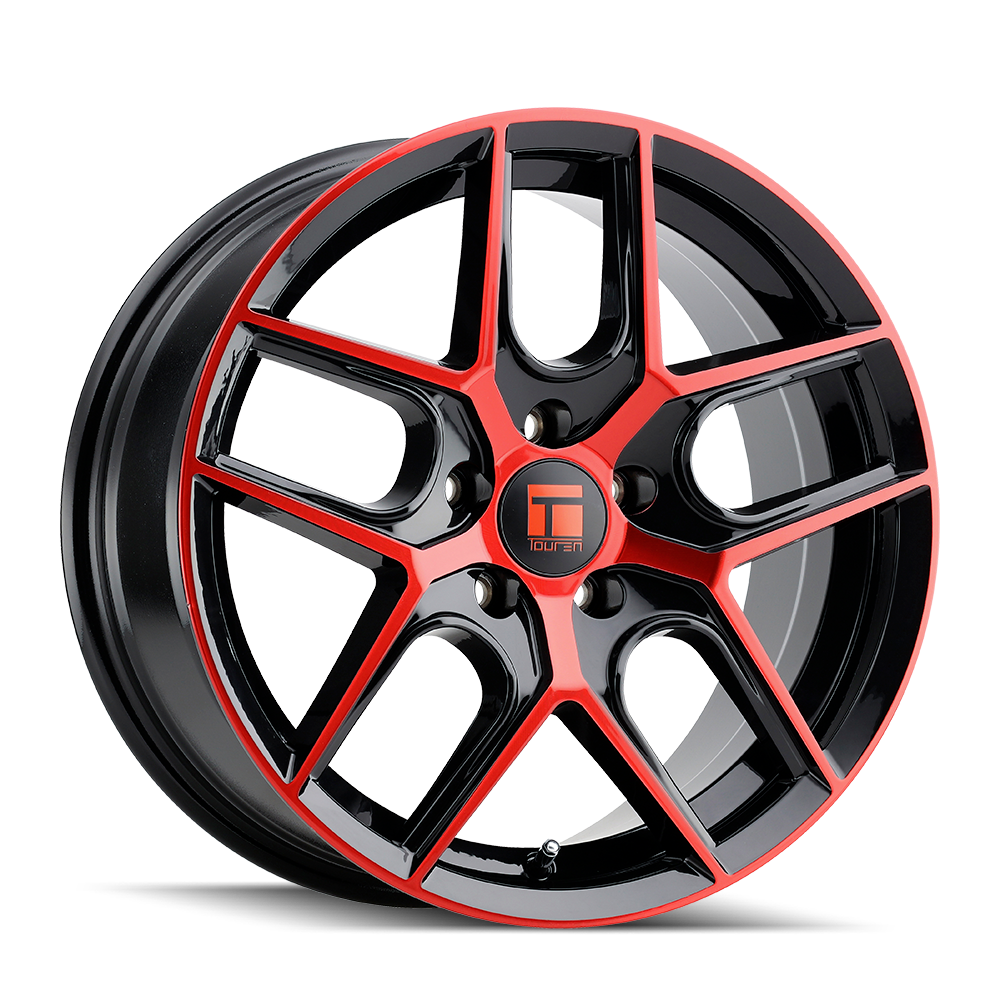 Touren TR79 3279 17x8 5x112 35 66.56 Gloss Black Machined With Red