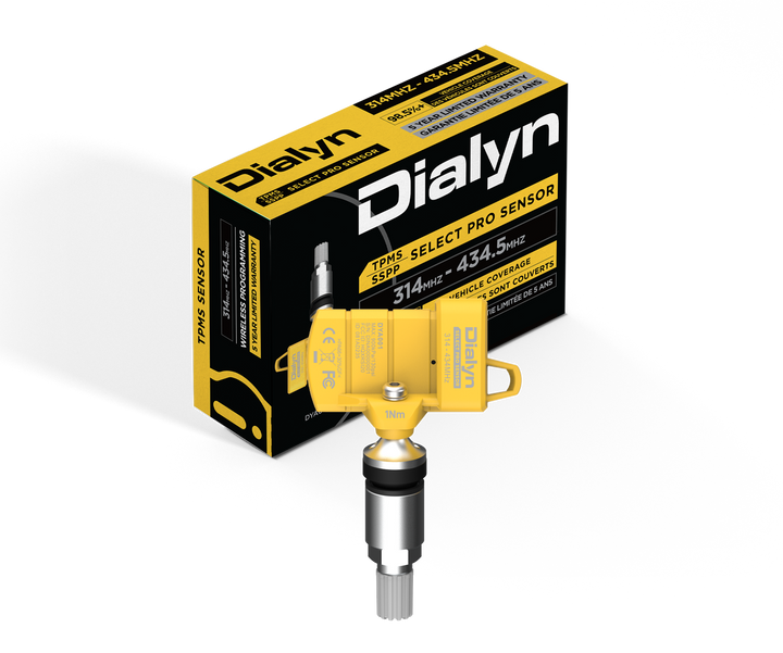 TPMS Dialyn Select Pro Sensor DYA001 (High Speed Snap-in) 314-434.5 MHz (Configurable) - Aluminium