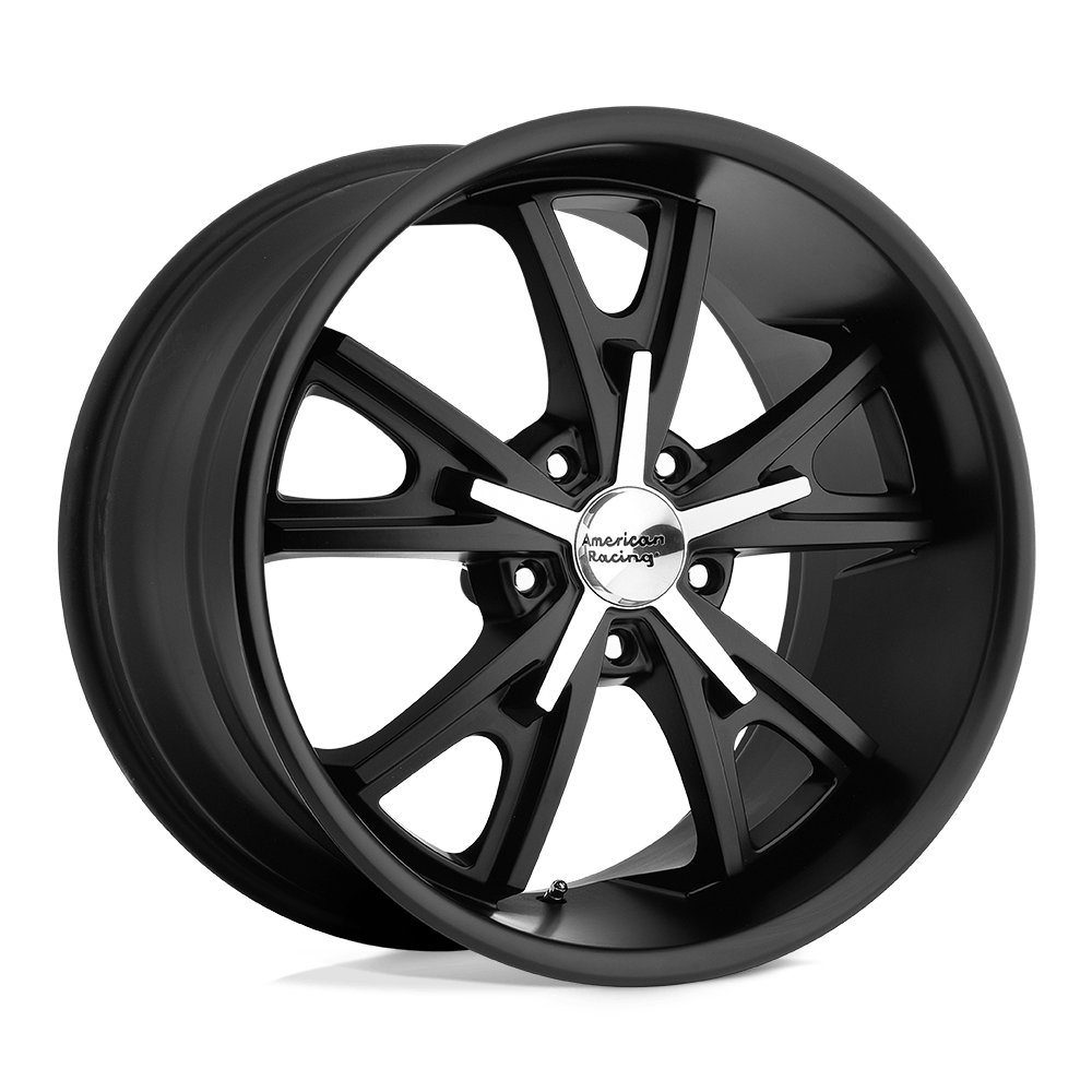 American Racing Vintage VN801 Daytona 22x11 5x114.3 38 72.56 Satin Black With Machined Face