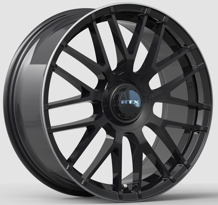 RTX Oe Mb-01 19x8.5 5x112 38 66.6 Gloss Black With Machined Lip – The ...