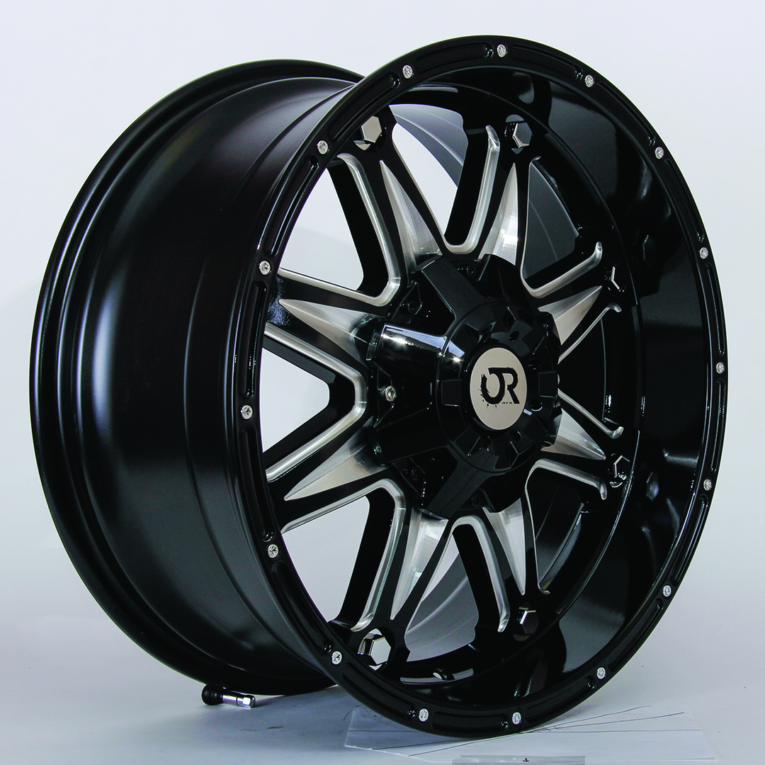 RTX SPINE 18X9 6X139.7 10 106.1 BLACK WITH MILLED SPOKES - TheWheelShop.ca