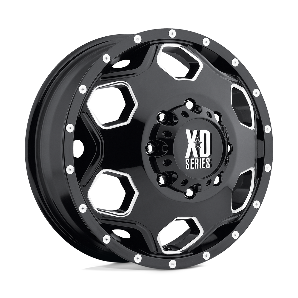 XD WHEELS XD815 BATALLION 22X8.25 8X210 -175 154.3 GLOSS BLACK WITH MILLED ACCENTS