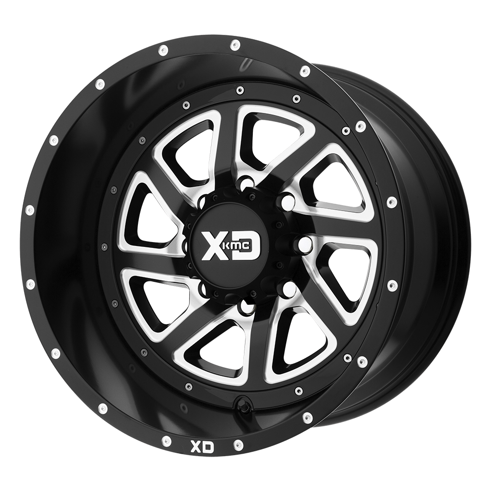 XD WHEELS XD833 RECOIL 20X9 5X127 -12 72.56 SATIN BLACK MILLED WITH REVERSIBLE RING