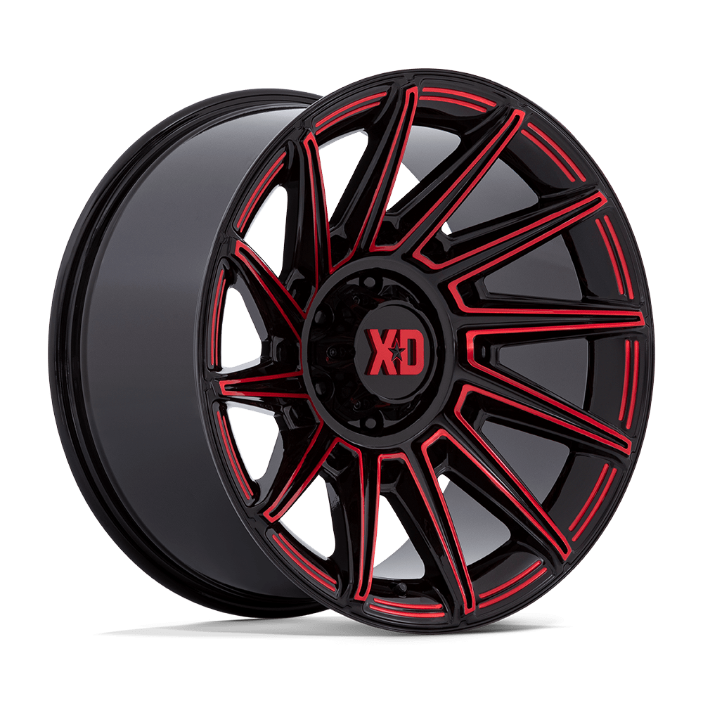 XD WHEELS XD867 SPECTER 20X10 6X139.7 -18 106.1 GLOSS BLACK WITH RED TINT