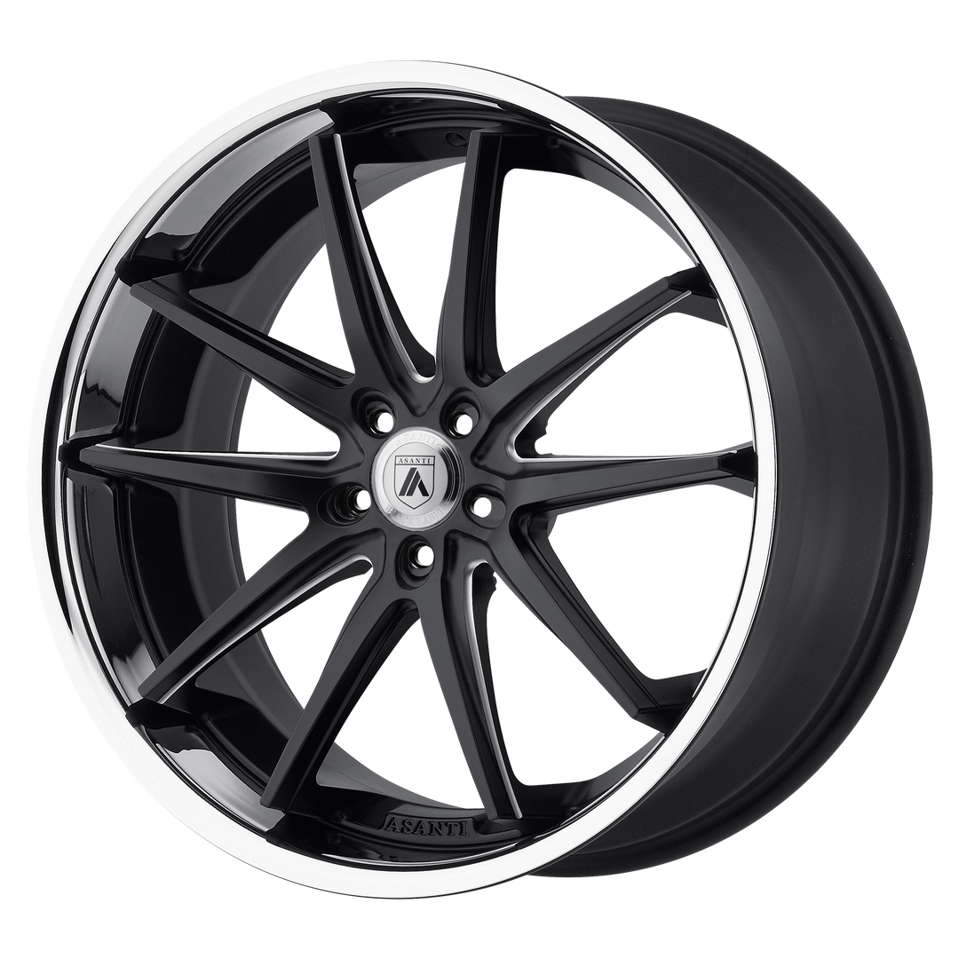 ASANTI WHEELS BLACK LABEL ABL-5 ALTAIR 20X10 5X114.3 30 74.1 MATTE BLACK MILLED SS LIP