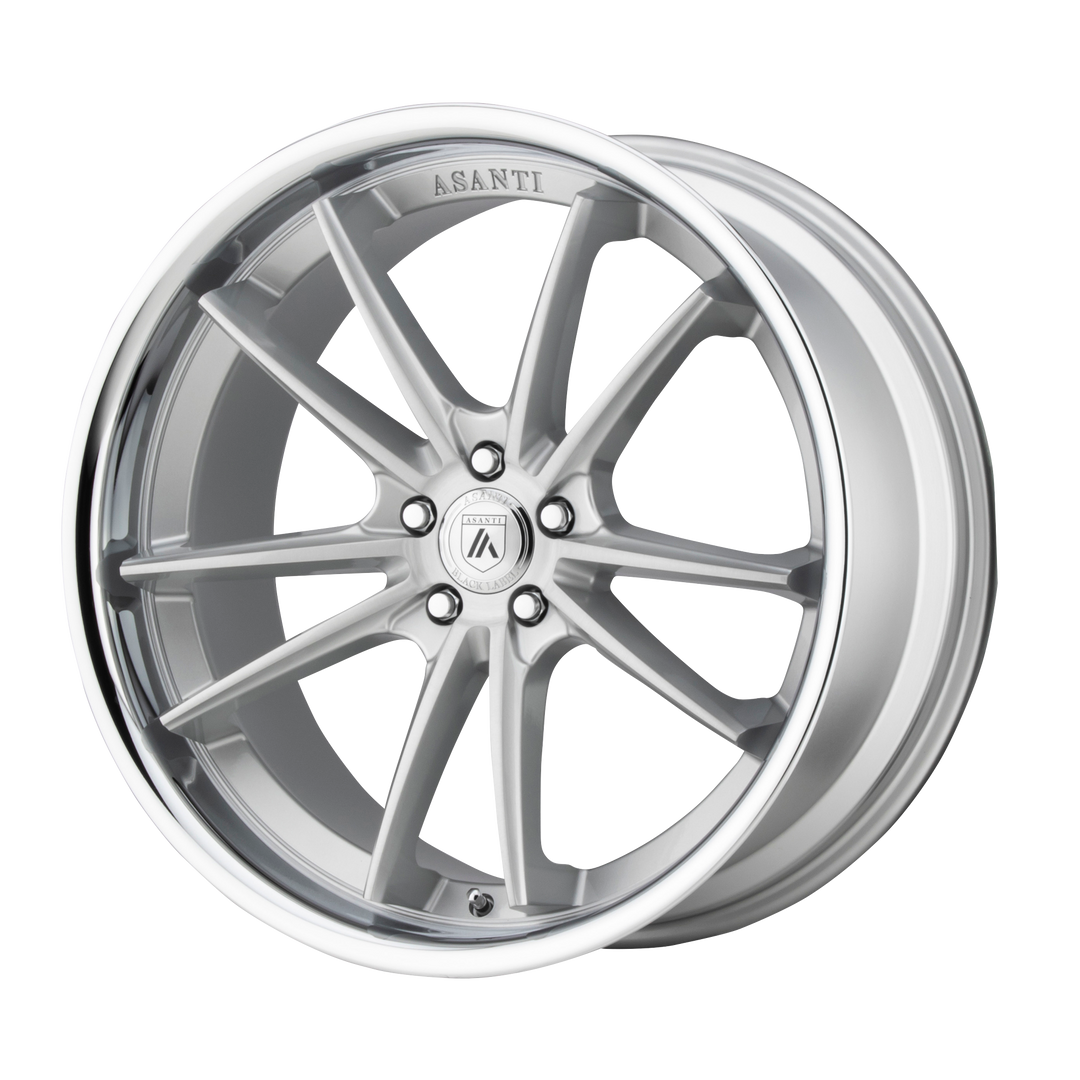 ASANTI WHEELS BLACK LABEL ABL-23 SIGMA 20X10.5 5X114.3 38 72.56 BRUSHED SILVER CHROME LIP