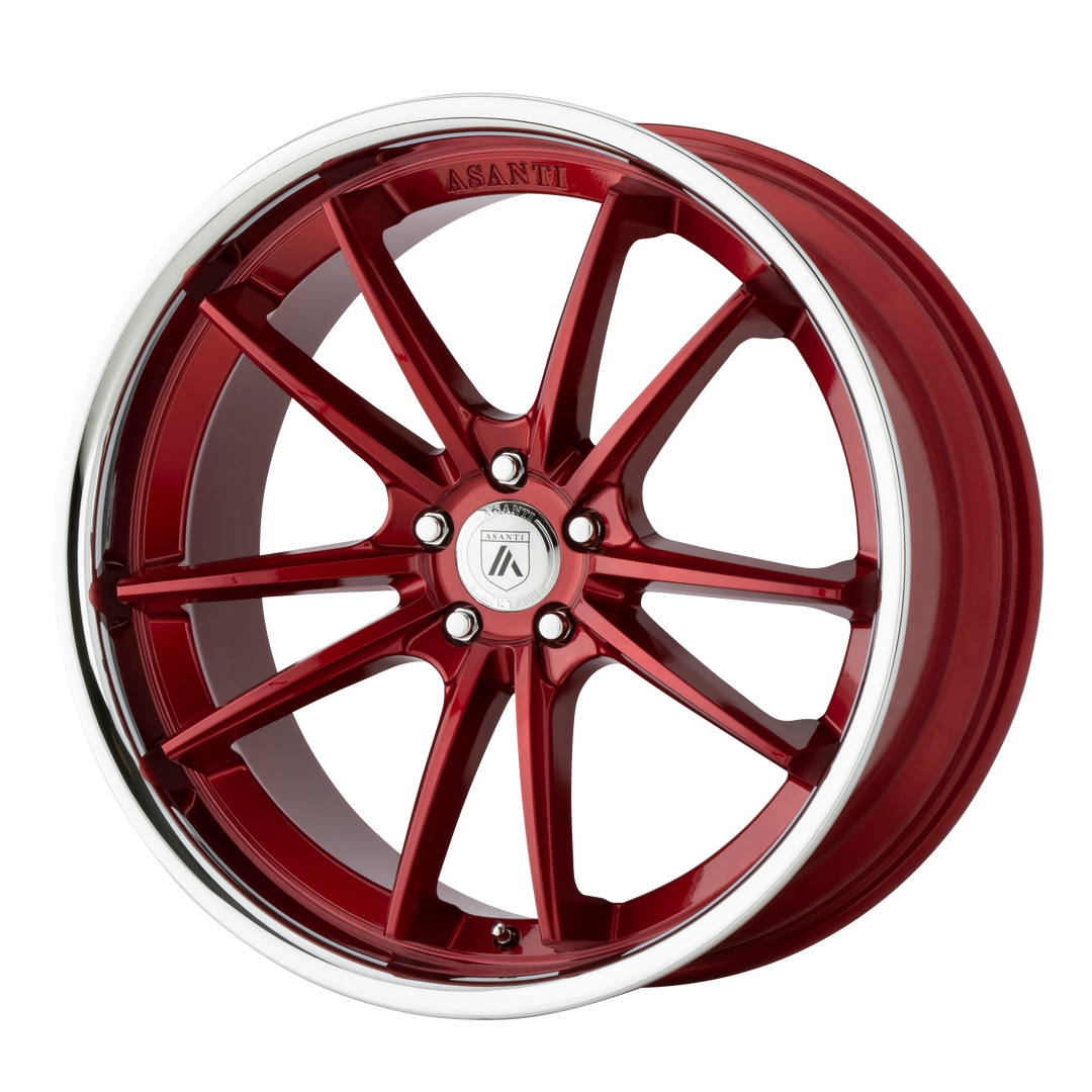 ASANTI WHEELS BLACK LABEL ABL-23 SIGMA 20X10.5 5X114.3 38 72.56 CANDY RED WITH CHROME LIP