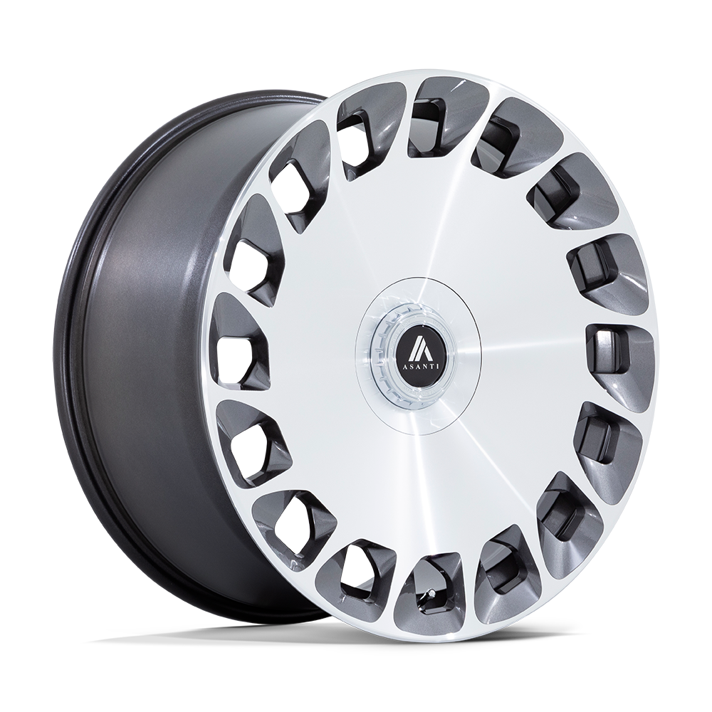 Asanti Black ABL-45 Aristocrat 22x10.5 5x108 / 5x114.3 45 72.56 Gloss Platinum With Bright Machined Face