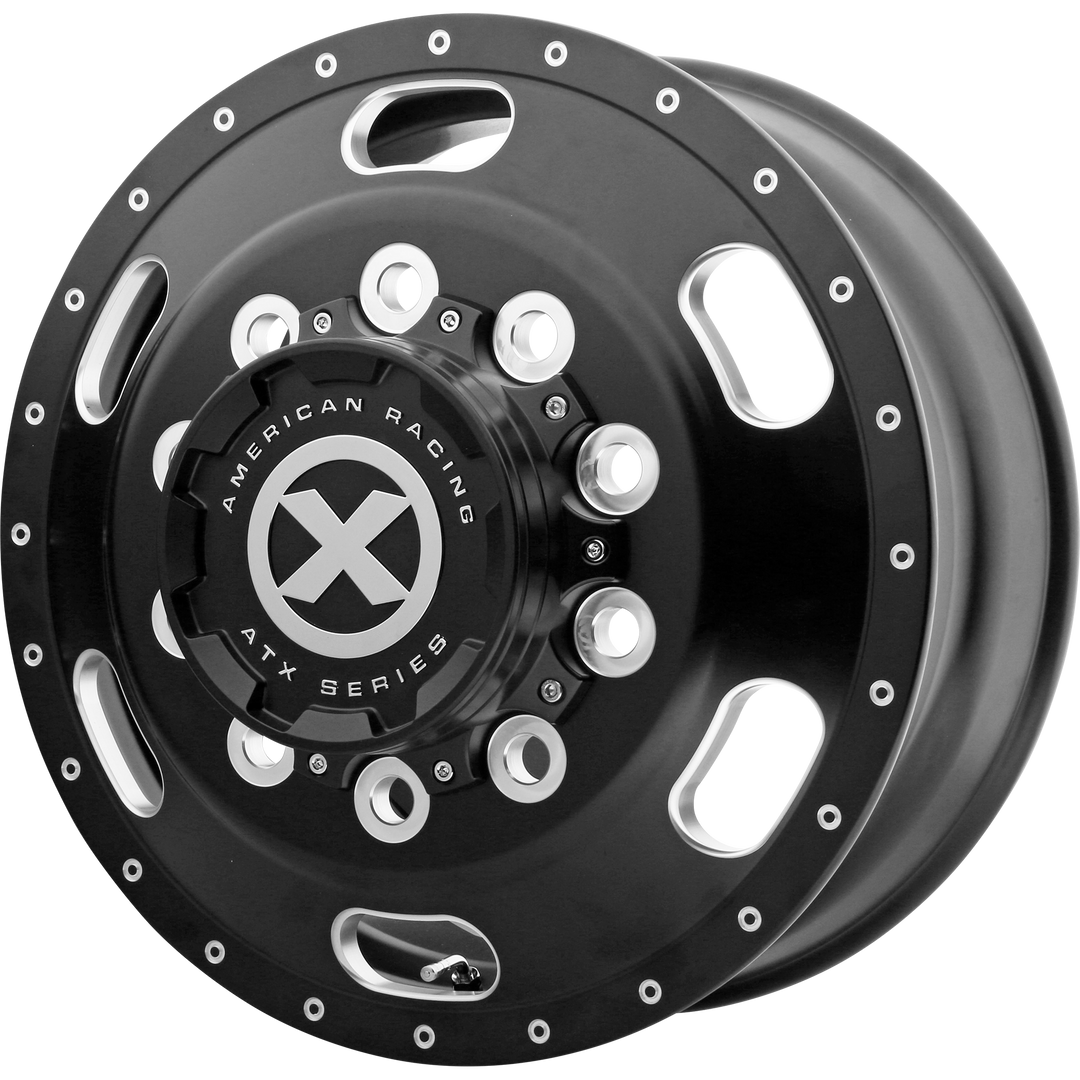ATX AO402 INDY 22.5X8.25 10X285.75 145 220.1 SATIN BLACK MILLED - FRONT