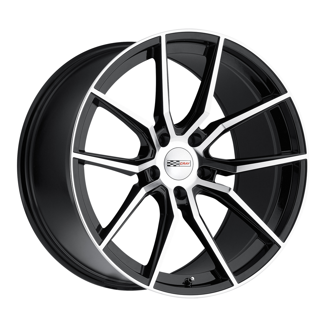 CRAY SPIDER 20X12 5X120.65 41 70.3 GLOSS BLACK W/ MIRROR CUT FACE