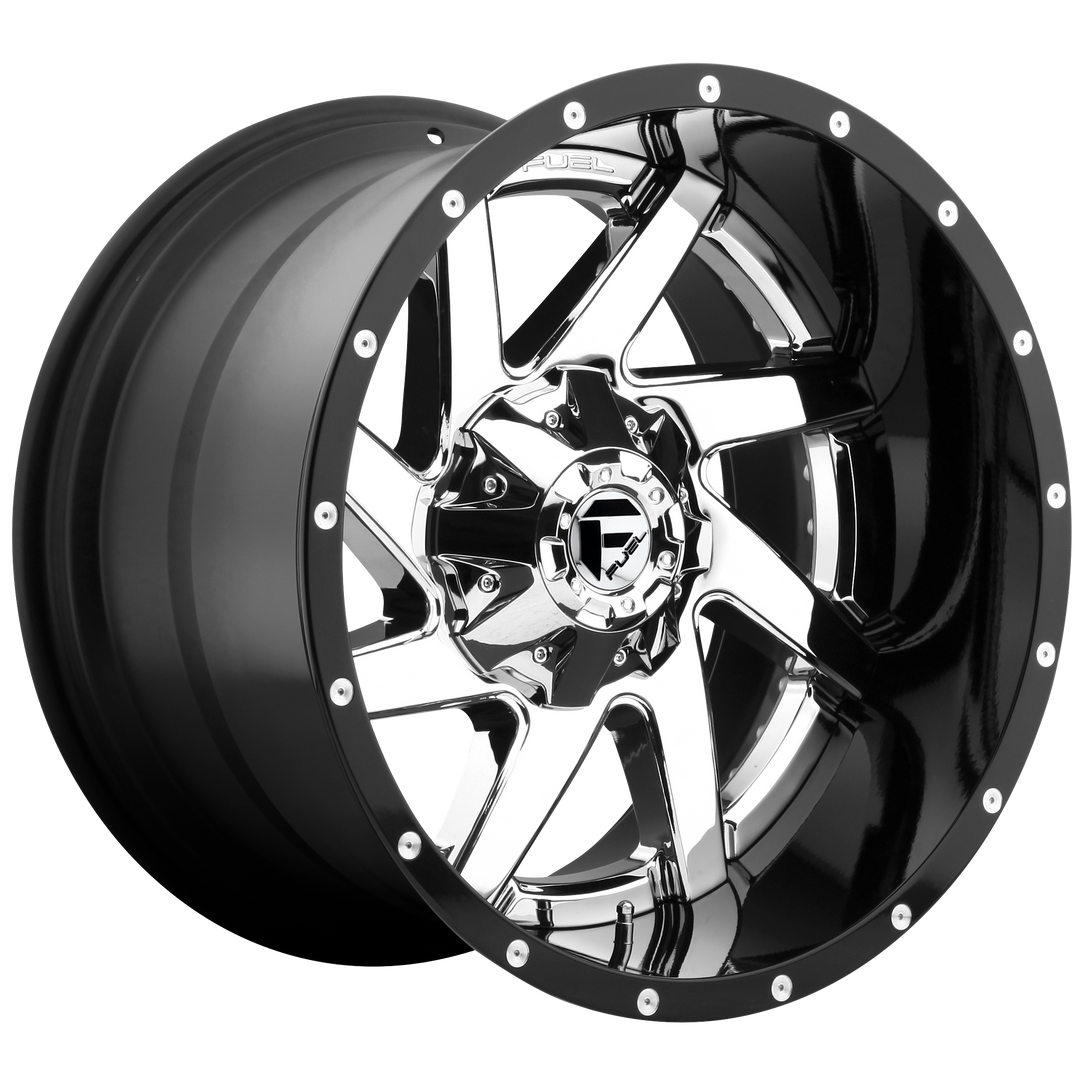 FUEL OFF-ROAD (2PC) D263 RENEGADE 20X14 8X170 -76 125.1 CHROME PLATED GLOSS BLACK LIP