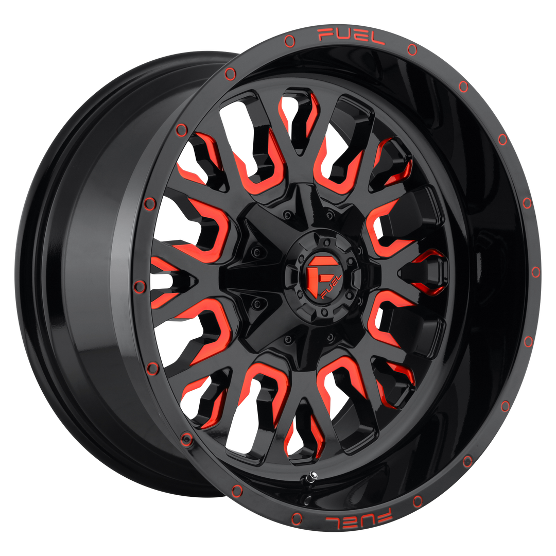 FUEL OFF-ROAD D612 STROKE 17X9 5X114.3 / 5X127 -12 78.1 GLOSS BLACK RED TINTED CLEAR