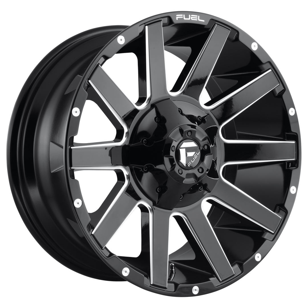 FUEL OFF-ROAD D615 CONTRA 20X10 8X165.1 -18 125.1 GLOSS BLACK MILLED