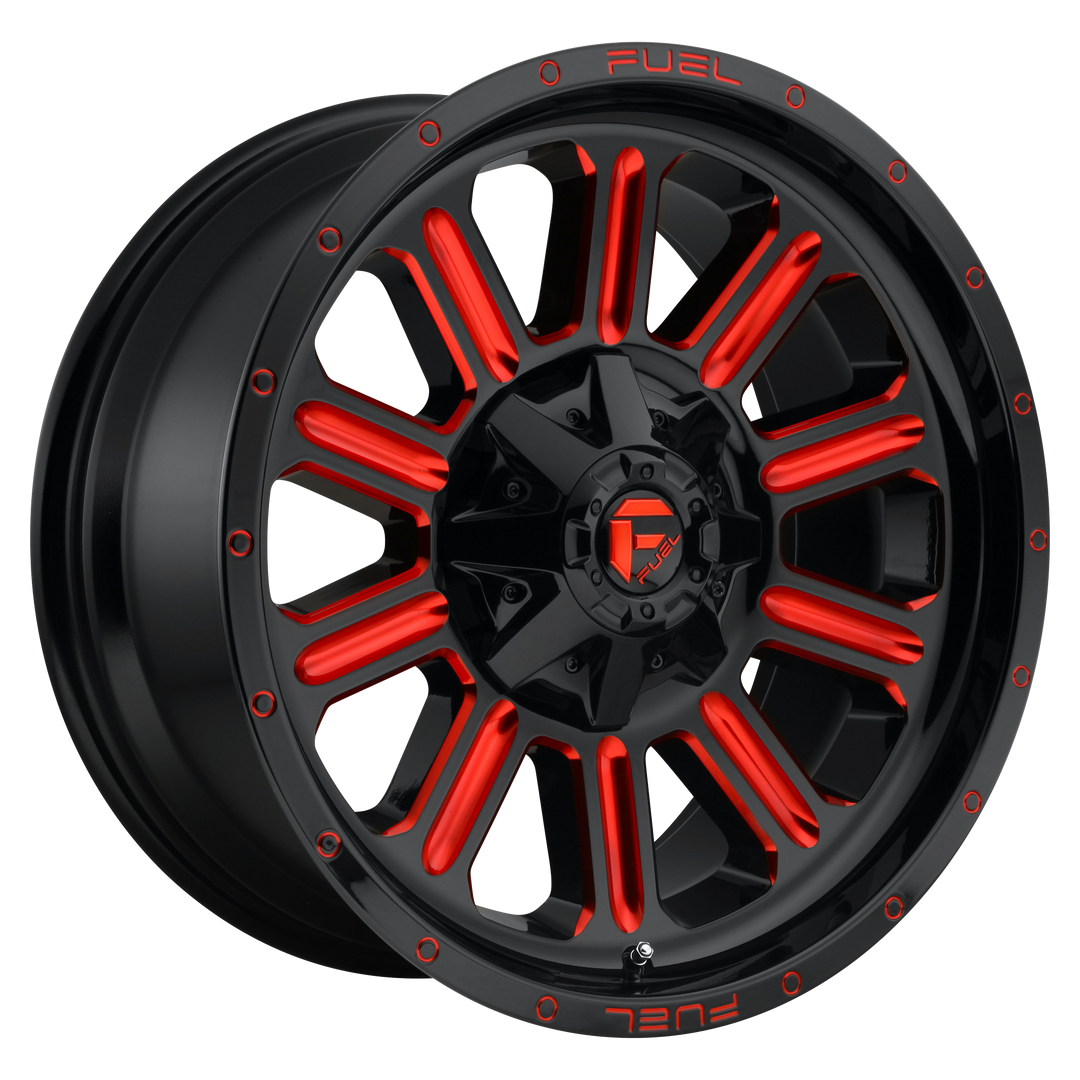 FUEL OFF-ROAD D621 HARDLINE 15X8 5X114.3 / 5X120.65 -18 72.56 GLOSS BLACK RED TINTED CLEAR
