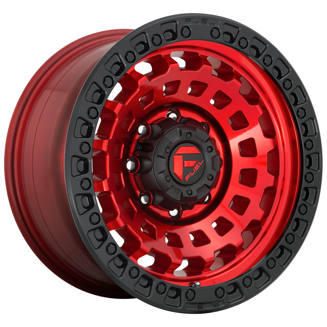 FUEL OFF-ROAD D632 ZEPHYR 18X9 8X180 -12 124.2 CANDY RED BLACK BEAD RING