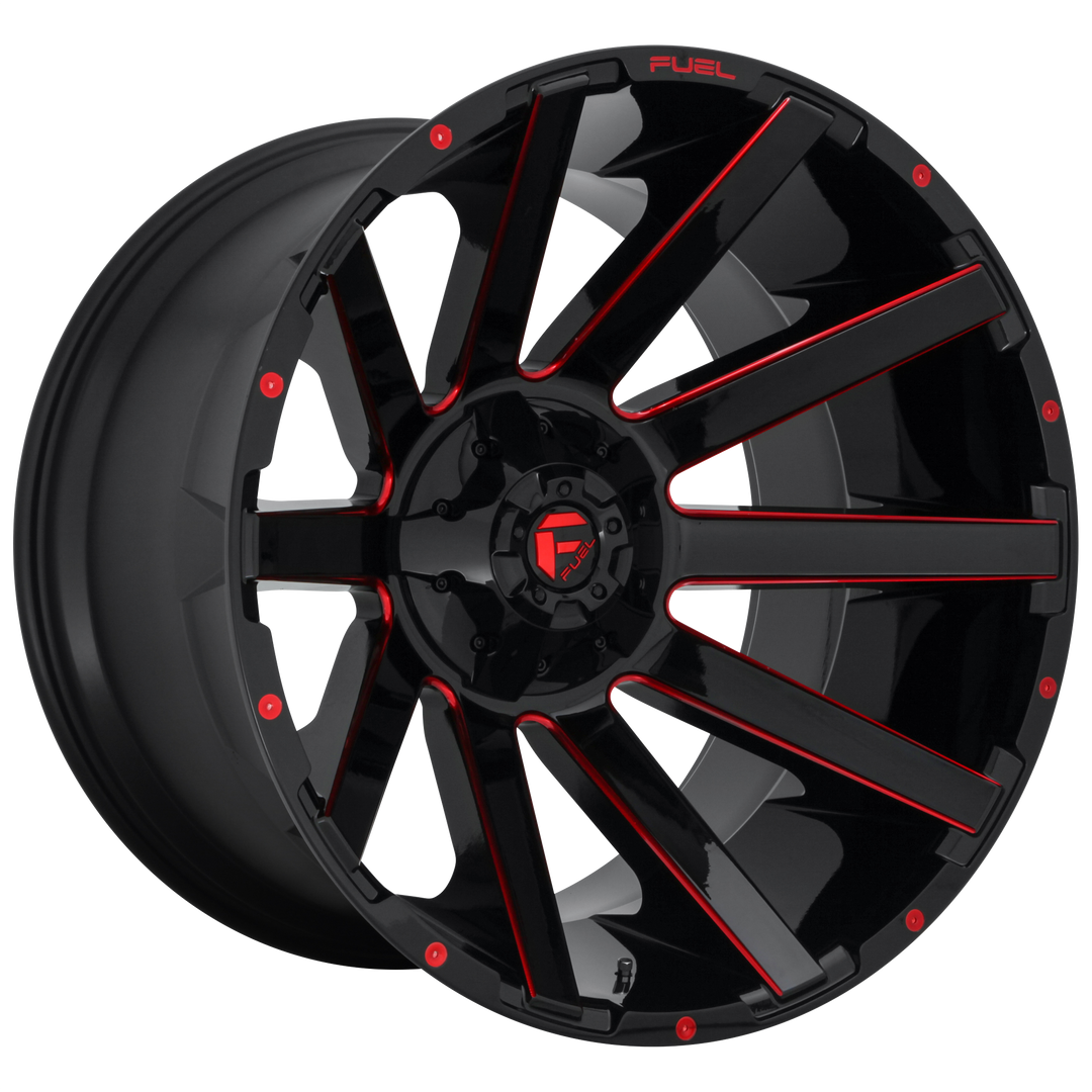 FUEL OFF-ROAD D643 CONTRA 22X10 8X165.1 -18 125.1 GLOSS BLACK RED TINTED CLEAR