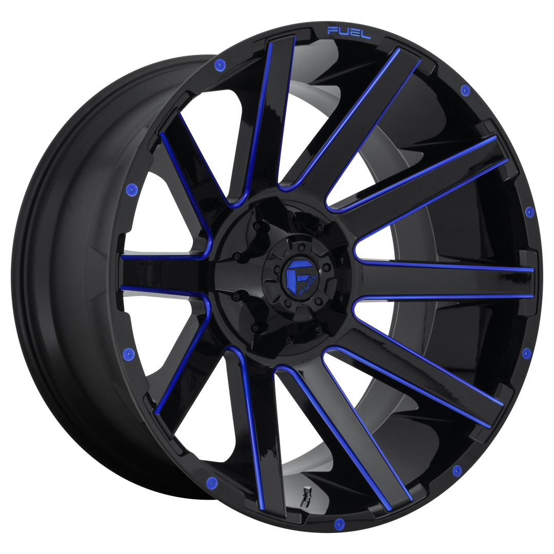 FUEL OFF-ROAD D644 CONTRA 20X10 8X180 -18 124.2 GLOSS BLACK BLUE TINTED CLEAR