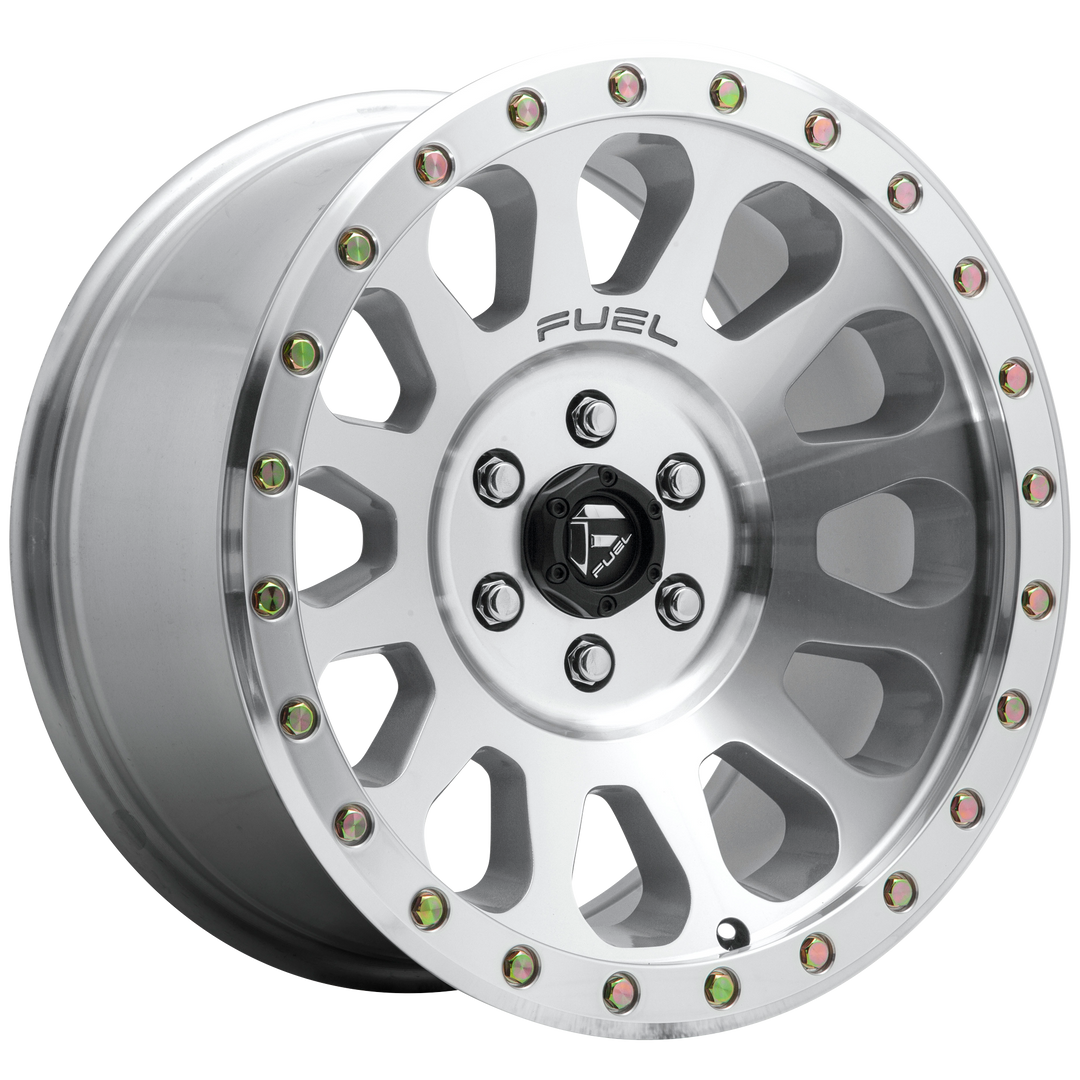 FUEL OFF-ROAD D647 VECTOR 17X8.5 6X139.7 -6 108 DIAMOND CUT MACHINED WITH CLEAR COAT WITH