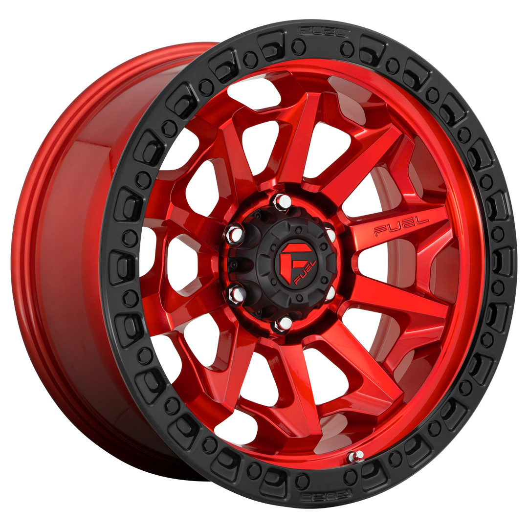 FUEL OFF-ROAD D695 COVERT 18X9 6X135 1 87.1 CANDY RED BLACK BEAD RING