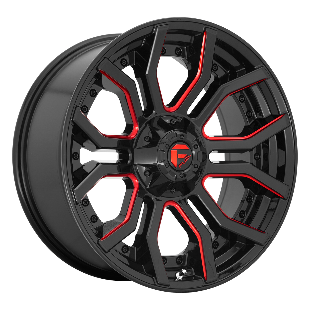 FUEL OFF-ROAD D712 RAGE 22X10 5X127 / 5X139.7 -18 87.1 GLOSS BLACK RED TINTED CLEAR