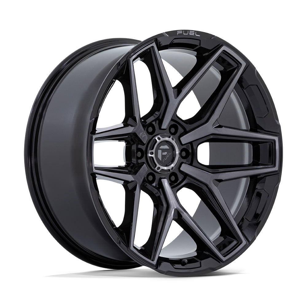 Fuel Off-Road Flux 18x9 6x120 20 66.9 Gloss Black Brushed Face With Gray Tint