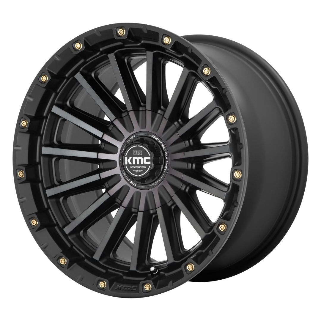 KMC WHEELS KM102 SIGNAL 17X9 6X114.3 / 6X139.7 18 78.1 SATIN BLACK WITH GRAY TINT