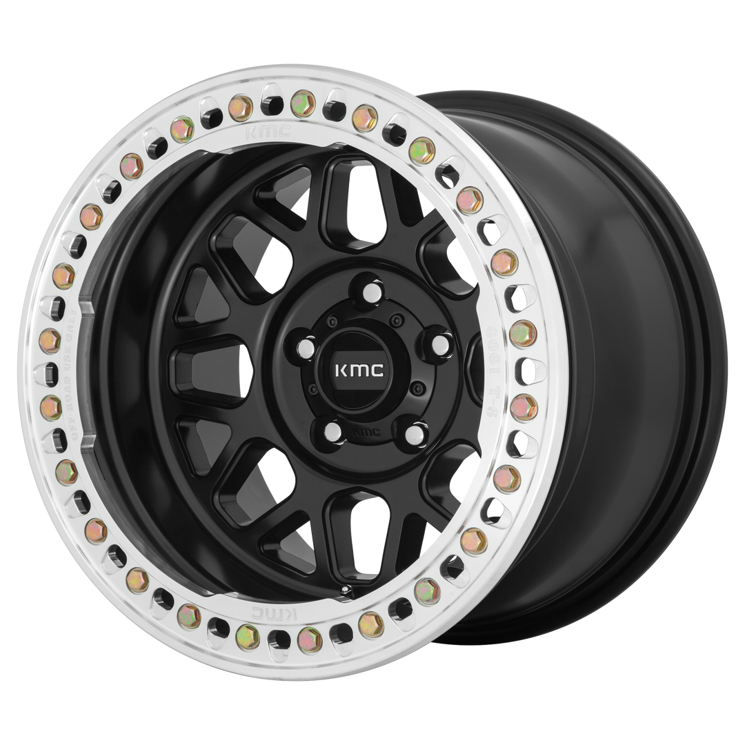 KMC WHEELS KM235 GRENADE CRAWL BEADLOCK 17X8.5 8X170 0 125.1 SATIN BLACK