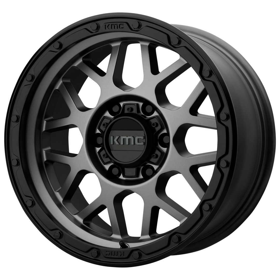 KMC WHEELS KM535 GRENADE OFF-ROAD 18X8.5 8X165.1 0 125.1 MATTE GRAY MATTE BLACK LIP