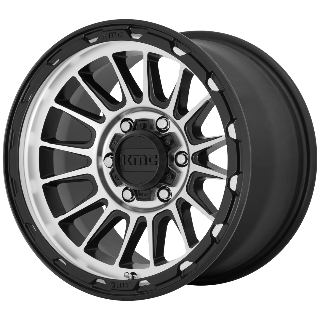 KMC WHEELS KM542 IMPACT 17X9 5X127 -12 71.5 SATIN BLACK MACHINED