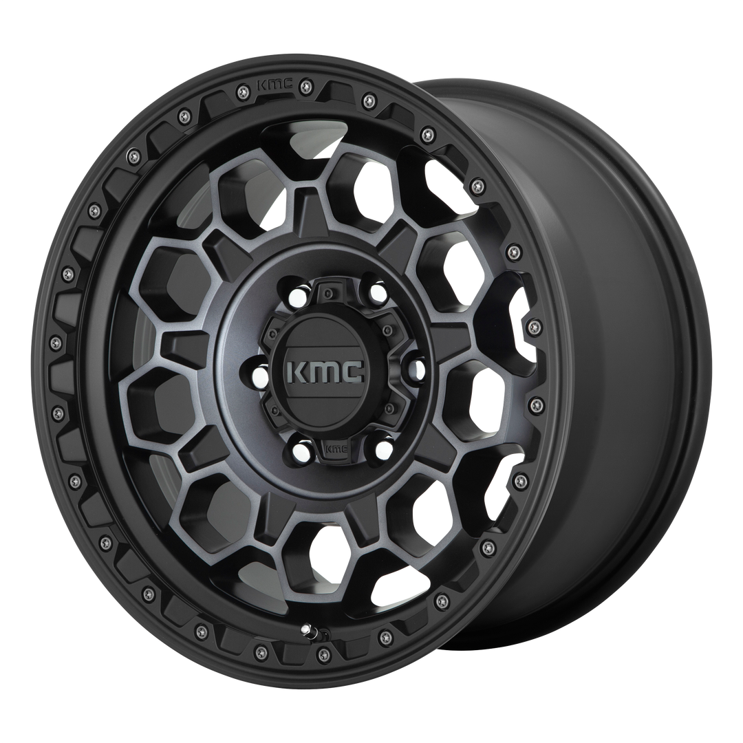 KMC WHEELS KM545 TREK 17X8 5X108 38 72.56 SATIN BLACK WITH GRAY TINT