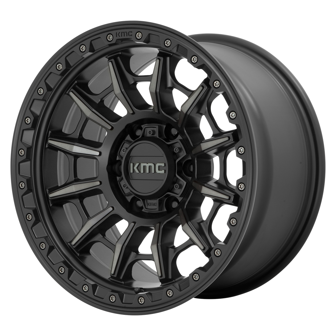 KMC WHEELS KM547 CARNAGE 17X9 6X139.7 0 106.1 SATIN BLACK WITH GRAY TINT