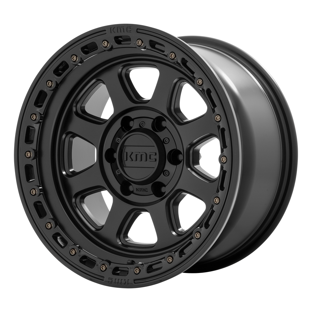 KMC WHEELS KM548 CHASE 17X9 5X127 0 71.5 SATIN BLACK WITH GLOSS BLACK LIP